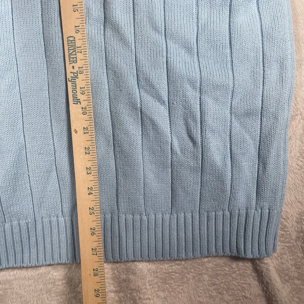 Southpole Vtg 90s Y2K Men's XL  1/4 Zip Sweater Ribbed‎ Striped Knit Baby Blue